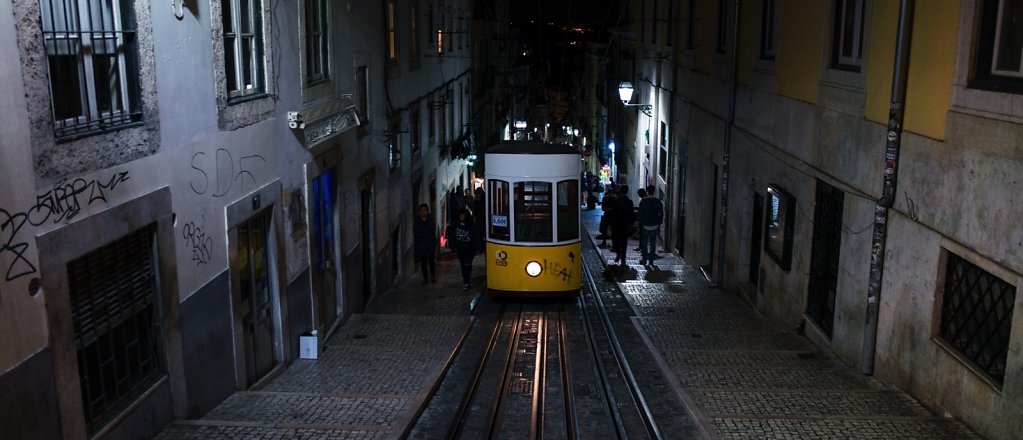 Night tram, Lisbon