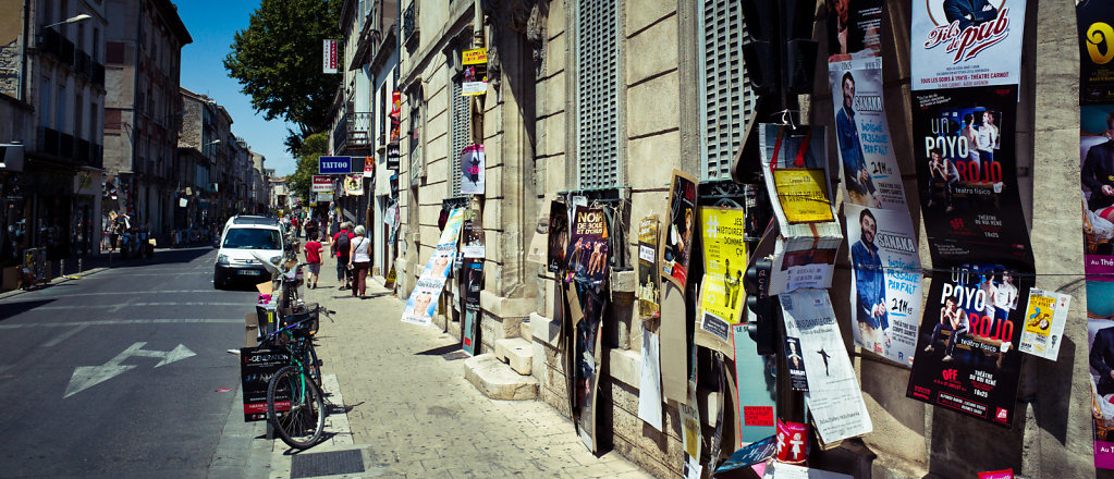Posters on street, Avignon