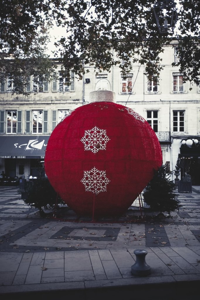 Big red Christmas ball